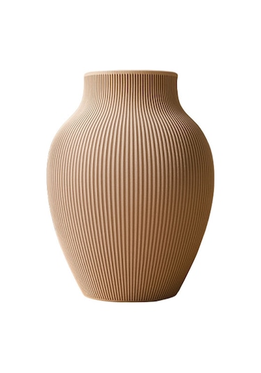 Kabartmalı Modern Dekoratif Vazo - Fibrika Store Beyaz
