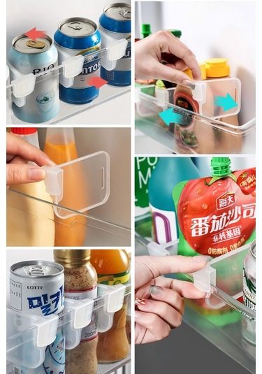 River World Buzdolabı Yan Kapı Bölmeleri İçin Şeffaf 10'lu Bölme Düzenleyici Şeffaf