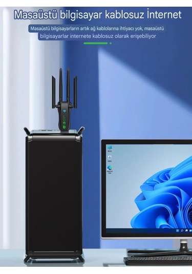 Kebidumei 1300 Mbps Wifi 5 Yüksek Hızlı 5ghz 4 Anten Çift Bant