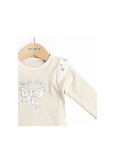 Cocopoco Fiyonk Detaylı Kız Bebek 2'li Takım Bej
