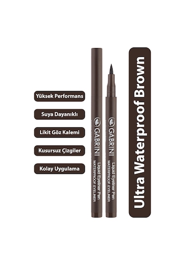 Gabrini Liquid Eyeliner Pen Kahverengi