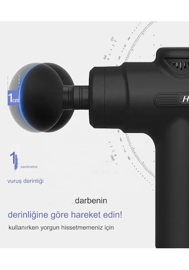 Hams104 Kablosuz Masaj Tabancası 6 Modlu Lcd Masaj Tabancası A Siyah