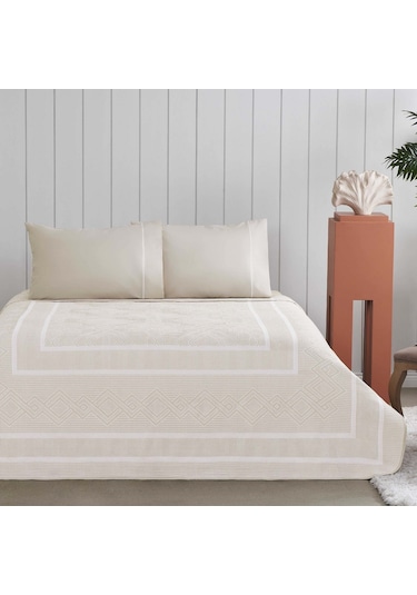 Taç Jakar Anette Tek Kişilik Pike Takımı Bej 000000001000047207