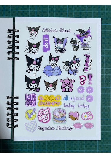 Kuromi Efektli Stickerlı Defter 50 Sayfa Çizgisiz