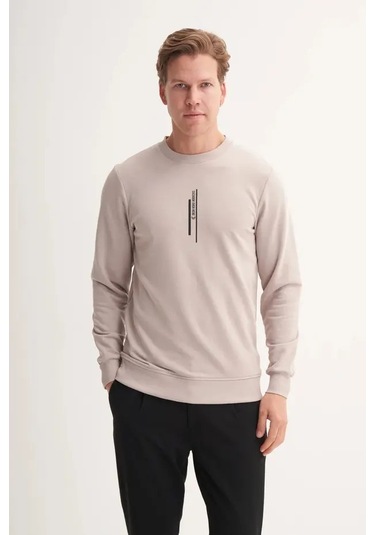 Cazador Slim Fit Mevsimlik 3 İplik Pamuk Karışımlı Sweatshirt-54185 Gri