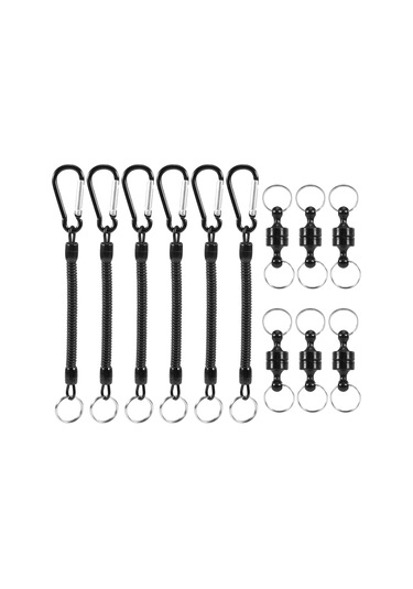 Lixada 6 Adet Manyetik Bırakma Tutucu Bobin İpi Karabina Y18081 Siyah