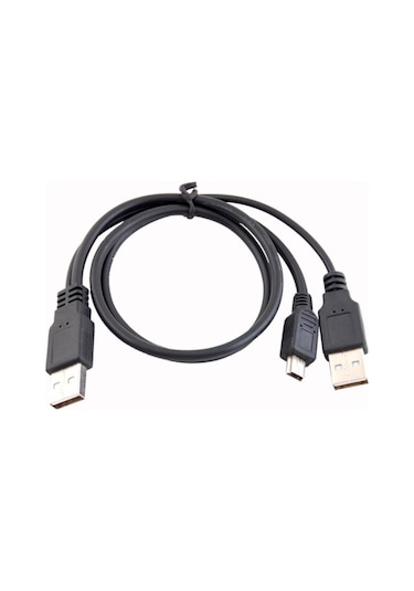 USB Y 3 Giriş Mini USB B 5 Pin HDD Harddisk Data & Power Kablosu