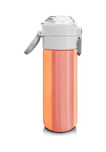 Coral High Kids Renkli Çizgili Desenli Pipetli Ve Direkt İçim Çelik Termos 500 Ml 31880 Çok Renkli