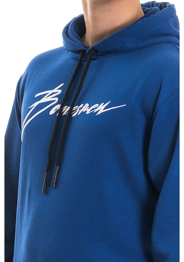 Bonesmen Erkek Kapüşonlu Sweatshirt (463018108) Saks Mavi