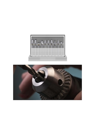 Tongxida 10 Adet Karbür Freze Seti - Tungsten Çelik Tek-kesim, Uygulamalı Alet Seti