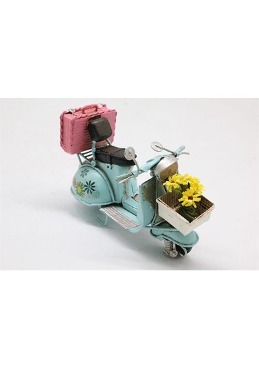 Dekoratif Metal Scooter Önü Sepetli