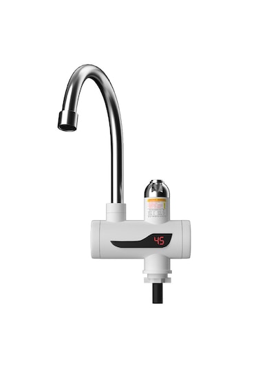 Eternal Luck Elektrikli Su Girişli Sıcak Su Musluğu Beyaz