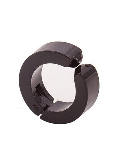 Siyah Adam Titanyum Çelik Kulak Klipsi Deldi Kulaklar Toka Olmadan Kadın Küpe Takı Siyah