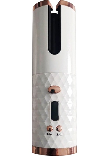 Sones Usb Şarjlı Otomatik Saç Kıvırıcı Taşınabilir Mini Kablosuz Çok Fonksiyonlu Lcd Ekranlı Kıvırma Makinesi Beyaz