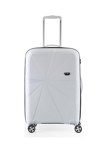 Ççs 5264 Polipropilen Büyük Boy Valiz Beyaz-bej