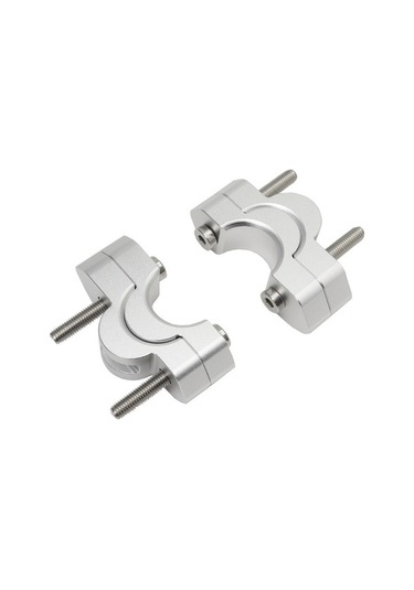 Pazly Motosiklet Gidon Yükseltici 2 Adet Alüminyum Alaşımlı Lmk00310 Seti Gümüş