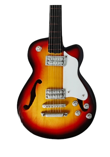El Yapımı 1/4 Ölçek Minyatür Elektro Gitar Gibson Es-275 Sunburst