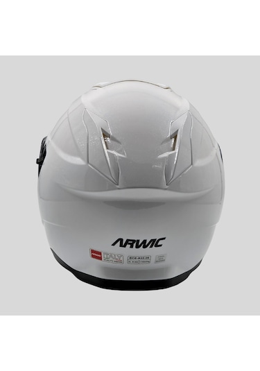 Arwic AR935 Parlak Çene Açılır Ece-R 22.06 Motosiklet Kaskı Beyaz