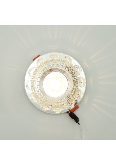 Silver Kristal Cam Sıva Altı Spot Cob Led Armatür Gün Işığı Silver