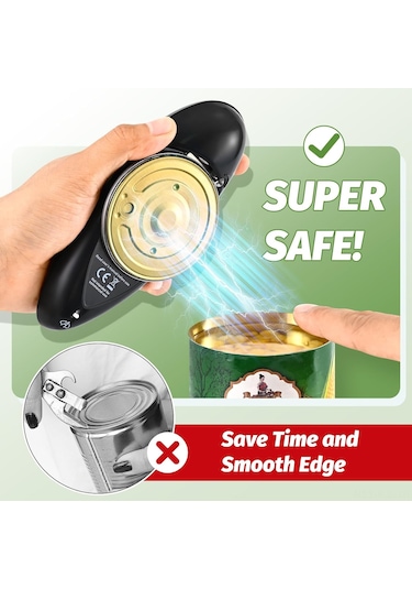 Gajeena Elektrikli Kutu Açıcı Ve Sekizli Kutu Açıcı Seti - Otomatik İşlevli, Pil Hariç Siyah