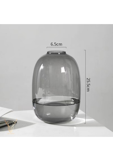 Nomo Grı Cam Vazo - 25,5 Cm Gri