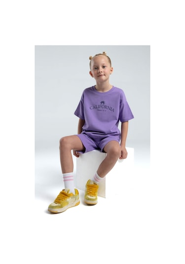 Rolypoly Kız Çocuk Mor Bermuda Takım 5274-47598 Mor
