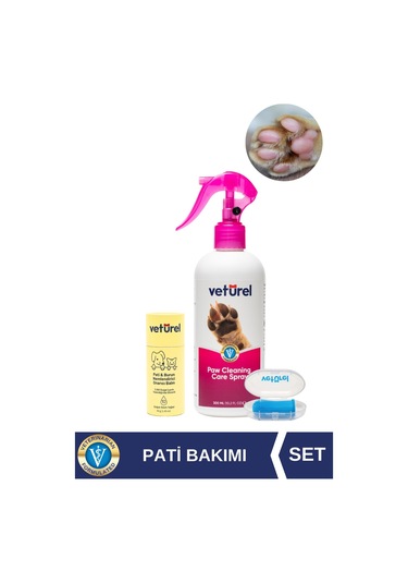 Veturel Kedi Diş Fırçası ve Doğal Pati Balm Nemlendirici Koruyucu Stick + Pati Kir Koku Giderici Sprey