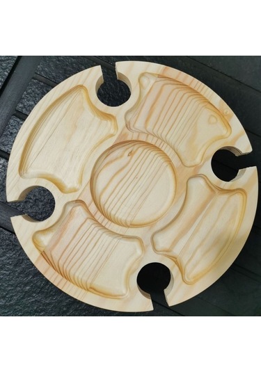 Didadodo Pratik Ahşap Katlanır Mini Piknik Masası - Cam Tutuculu Plaj, Bahçe Partisi, Tekne Ve Kamp İçin Çok Renkli Çok Renkli