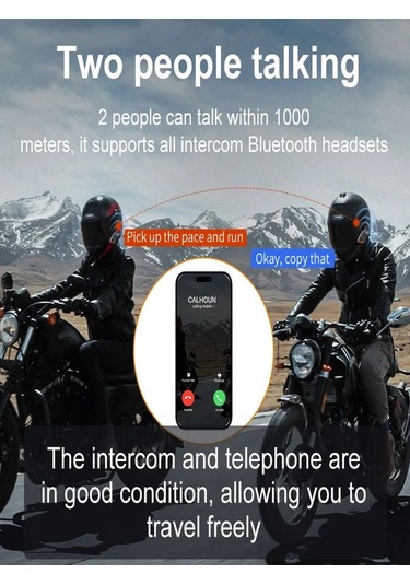 Y8002X Ip67 Su Geçirmez 2 Kişi 800 Metre Blueooth Interkom Motosiklet Kask Kulaklık