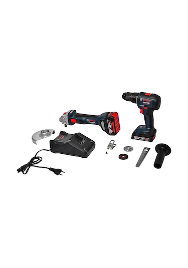 Bosch GSB 18V-50 Darbeli Delme/Vidalama + GWS 180-LI Taşlama Makinesi - 0615990M8S
