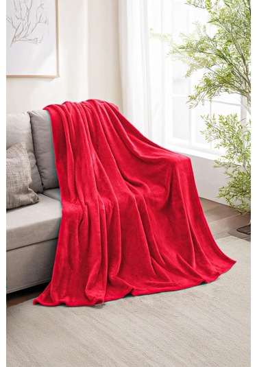 Warm Embrase Kırmızı Çift Kişilik Peluş Battaniye Kırmızı