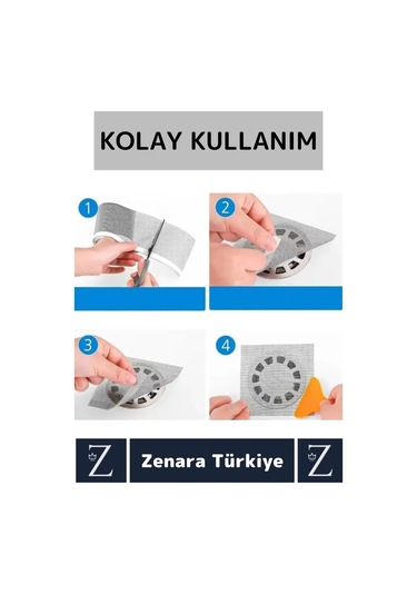 Suya Dayanıklı 0.55 Mm Delikli Sineklik Tamir Kiti Gider Süzgeci Saç Kıl Ayırıcı 12 Cmx4 Metre 3adet
