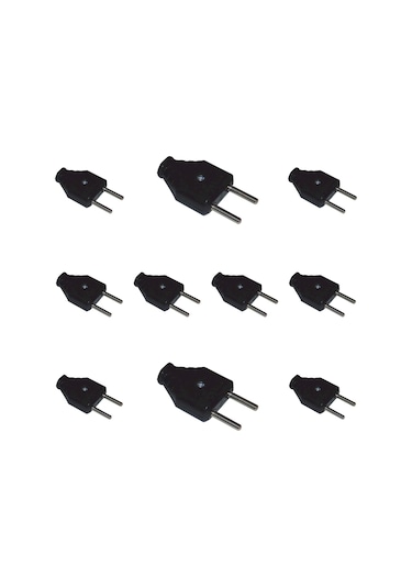 10 Adet Siyah Yassı Topraksız Erkek Fiş