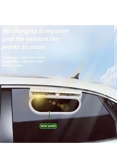 Dashanshop Siyah Kompakt Güneş Enerjili Araç Havalandırma Fanı Usb Bağlantılı Koku Ve Duman Giderici Her Arabaya Uygun Hareket Halinde Kullanım