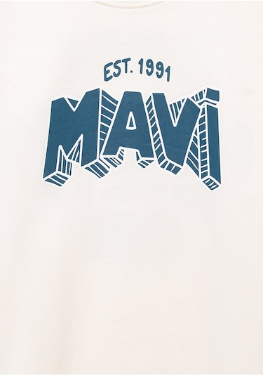 Mavi Oversize Kırık Beyaz Erkek Çocuk T-shirt M6610339-70057 Kırık Beyaz