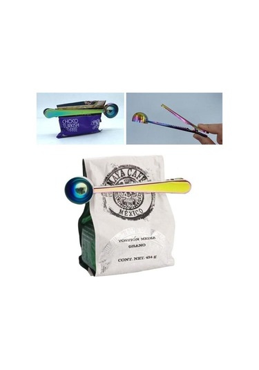 Buffer Mandallı Kahve Ölçü Kaşığı Renkli Çok Fonksiyonlu Paslanmaz Çelik Kaşık Çok Renkli