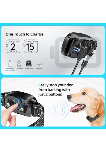 Uu0297 Köpek Eğitim Cihazı Köpekler İçin Havlama Tasması Renkli Siyah