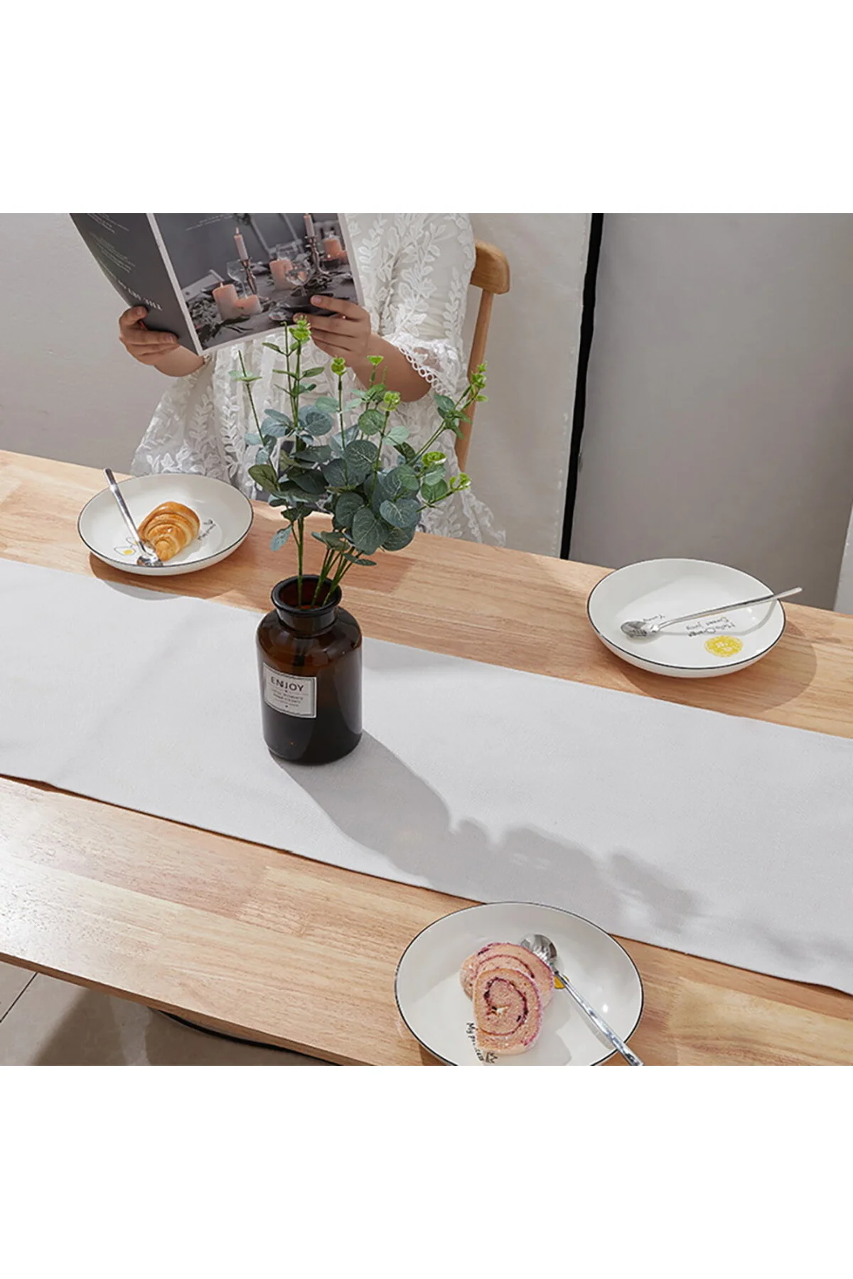 Kişiye Özel Yazılı Modern Runner, Runer, Masa Örtüsü, Sofranıza Zarafet Katın Runner, Masa Örtüsü Çok Renkli