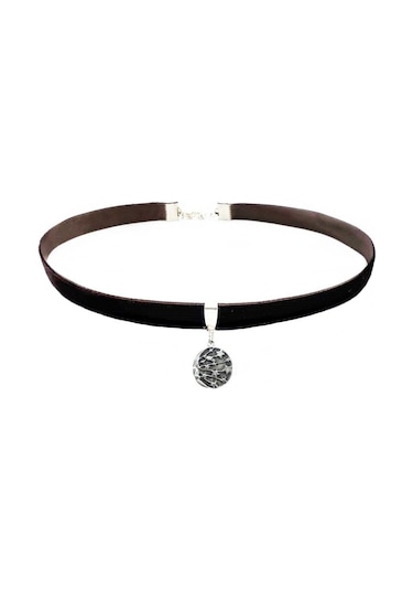 Kahverengi Kadife Galaksi Choker Mavi