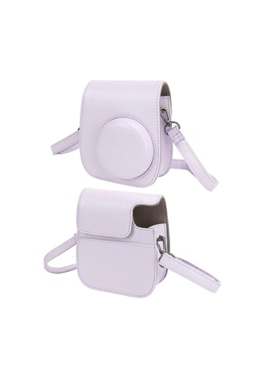 Geeroyoo Fujifilm Instax Mini 12 İçin Mor Pu Kamera Kılıfı + 64 Fotoğraf Albümü + 4 Renk Filtresi + 15 Çeşitli Çerçeve + Sticker Seti - Tam Koruma Ve Kreatif Fotoğraf Deneyimi