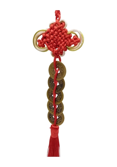 Çin Feng Shui Şans Ve Bereket Düğüm Beşli Para 35 Cm