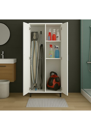 Çok Amaçlı 2 Kapılı Banyo Dolabı Beyaz