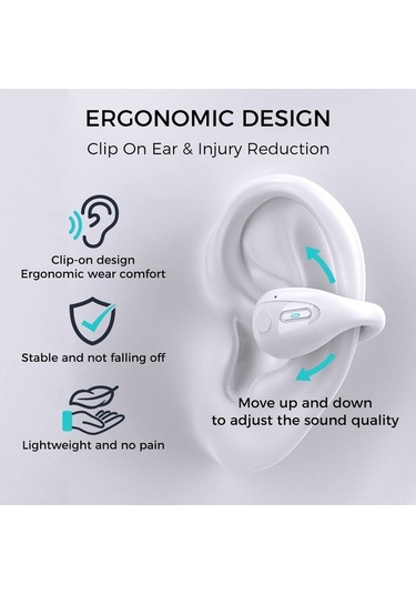 Novahub Bluetooth 5.3 Kemik İletimli Kulaklık - Bisiklet, Koşu Spor Kulaklığı, Hafif Ve Konforlu, Beyaz