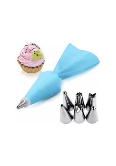 3b Trend Krema Sıkma Torbası 7 Çelik Uç + Silikon Torba Krema Pompası