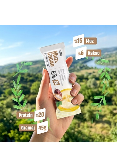 Muz Ve Kakao Aromalı Protein Bar 45 G Protein İçeren Atıştırmalık Ve Sporcu Barı 4 Adet