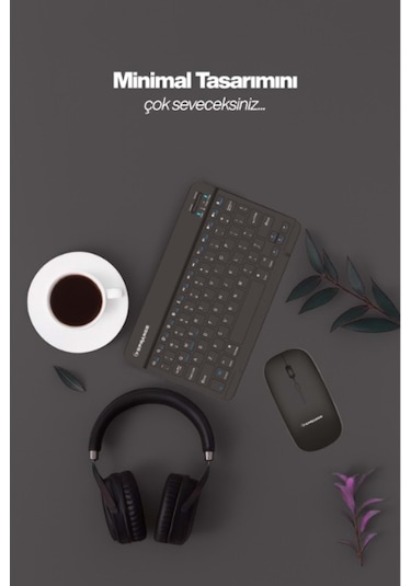 Siyah Kablosuz Klavye Ve Mouse Seti Optik