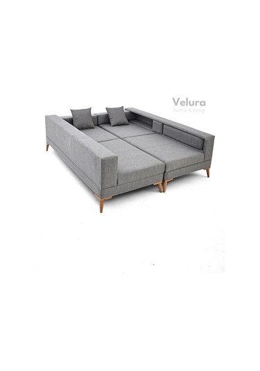 Zeri Modüler Yataklı 3 Adet Üçlü Kanepe & 3'lü Koltuk 3+3+3 - Koyu Kahve - 169 Koyu Kahve