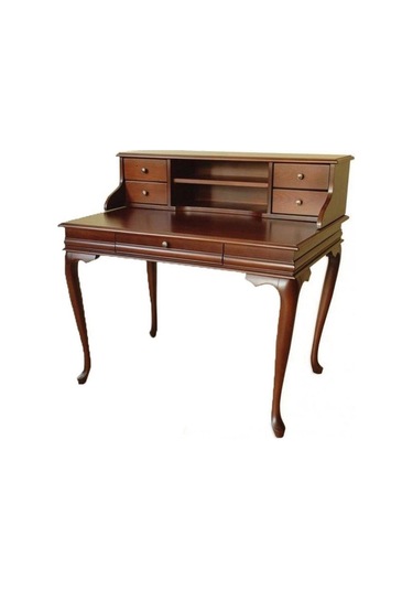 Wooding 110 Cm Çekmeceli Ceviz Raflı Masif Çalışma Masası Ceviz