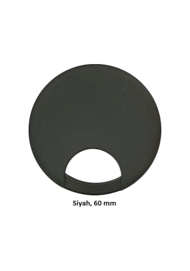 Masaüstü Kablo Kanalı Deliği Kapağı Siyah 6 Cm
