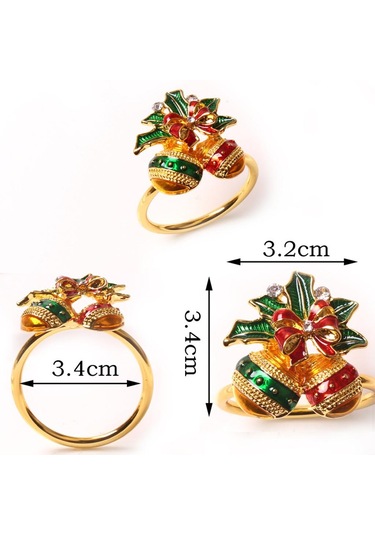 Suntek Ev Restoran Için 6 Adet Yılbaşı Peçete Toka Tutacağı Çok Renkli